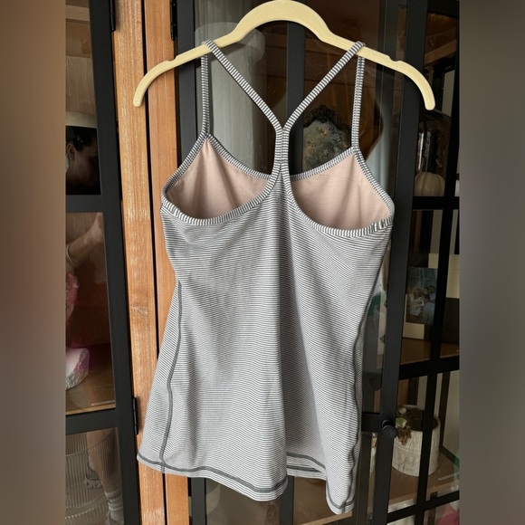 Lululemon Power Y Tank top Luon Tonka Striped Heathered Slate White - Picture 5 of 7
